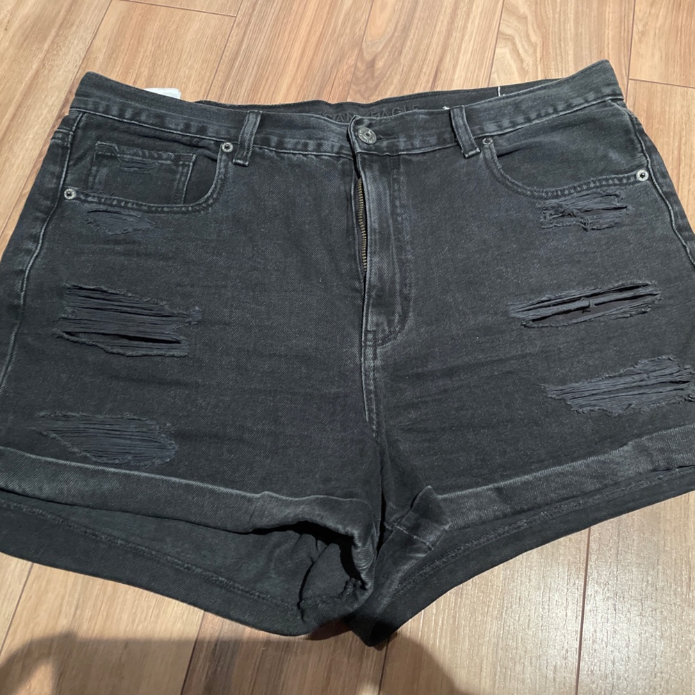 American Eagle Black ripped Jean shorts